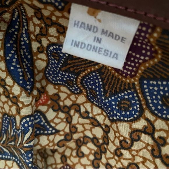 Vintage Leather Woven Wicker Brown Tan Purse Satchel Handbag - Picture 8 of 9